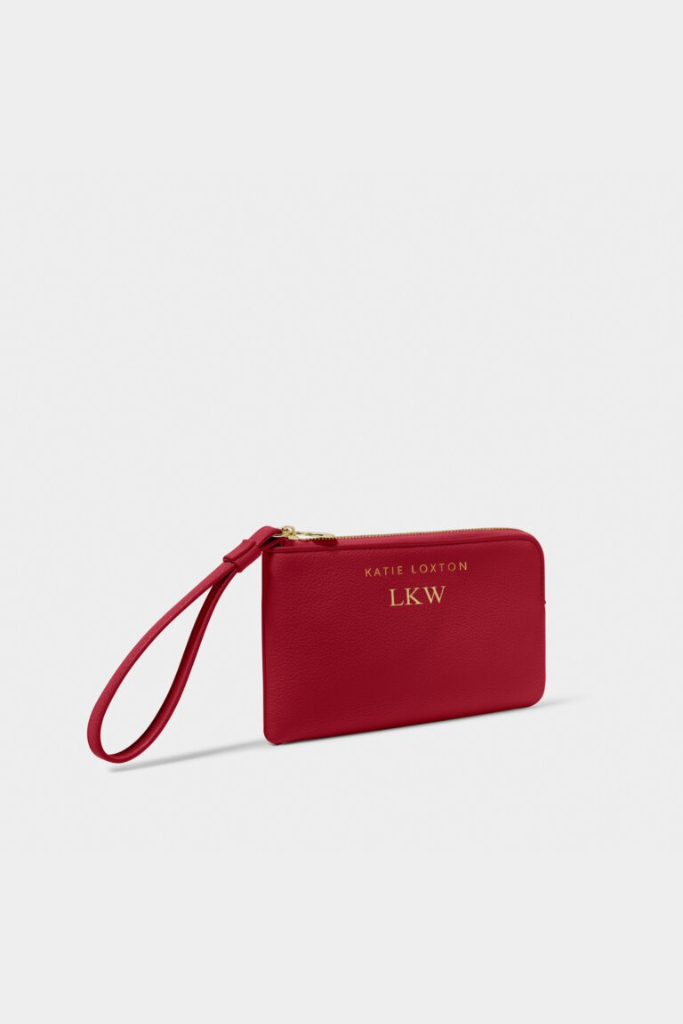 KL Small Wristlet Pouch - Garnet Red