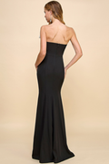 Sweet Fantasy Strapless Maxi Dress- Black/White