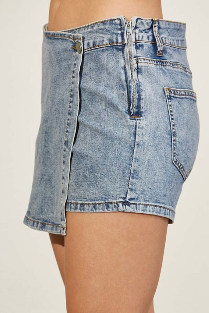 Give You Joy Denim Skort - Blue