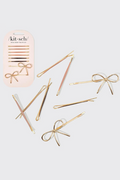 Kitsch Metal Cloud & Bow Bobby Pins - Gold