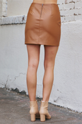 Amazing Moment Pleather Skirt - Camel