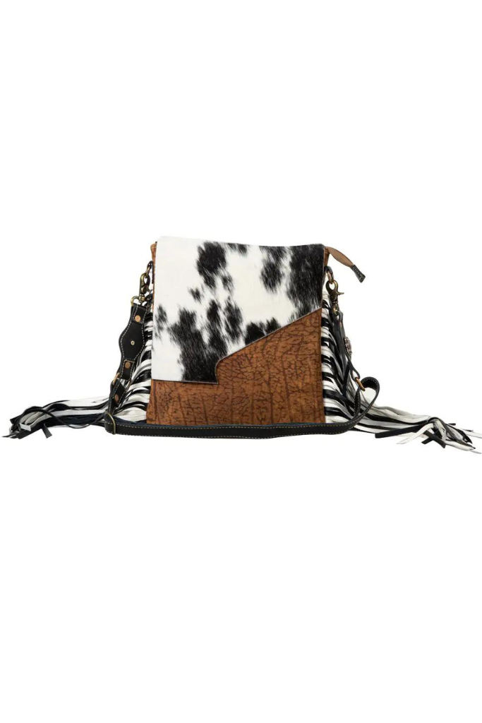 Myra Stratford Trail Fringed Concealed-Carry Bag - Black/White