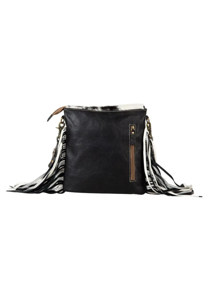 Myra Stratford Trail Fringed Concealed-Carry Bag - Black/White