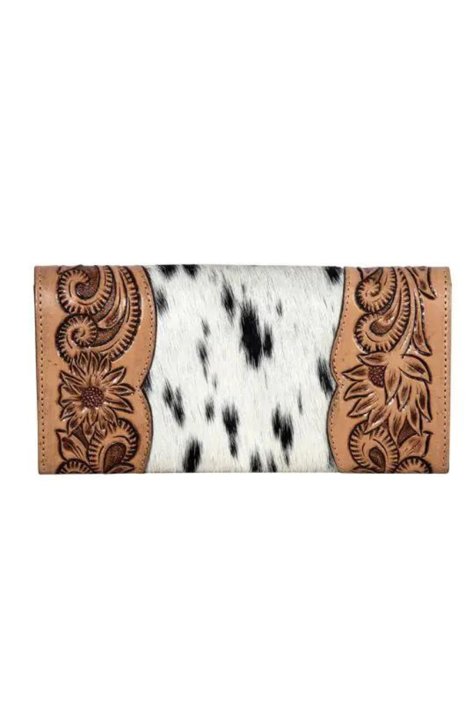 Myra Moonflower Falls Hand-Tooled Clutch Wallet