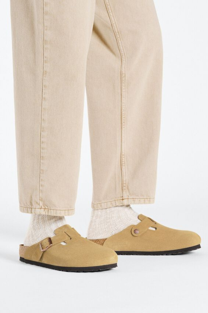 Birkenstock Boston Suede- Latte Cream