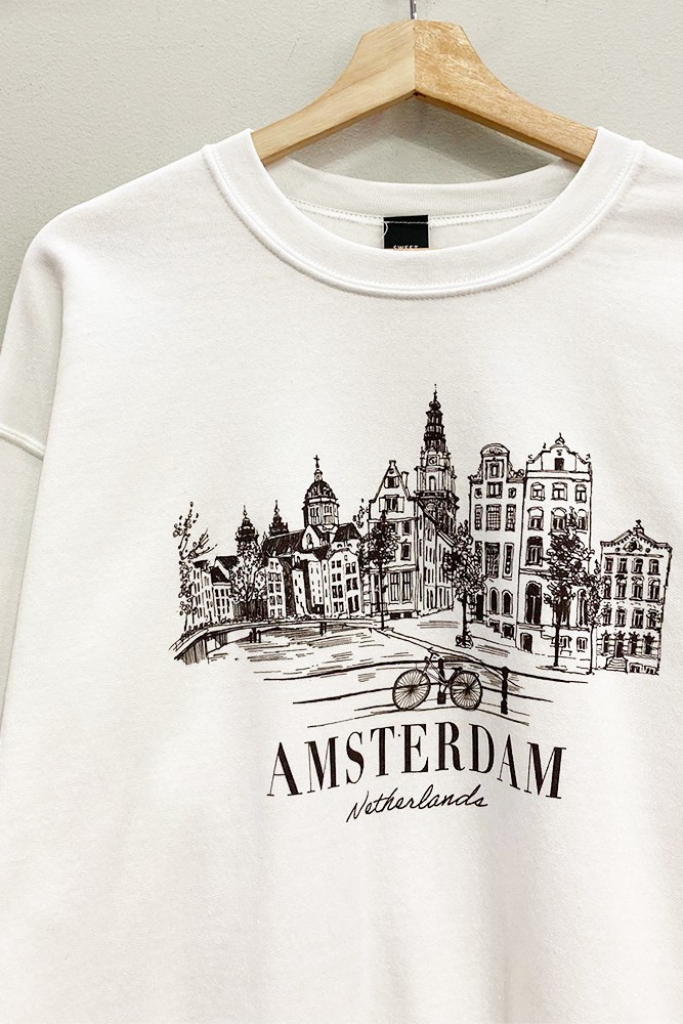 Amsterdam  Graphic Sweatshirt - White