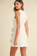 Your Inspiration Tweed Bow Dress - Off White