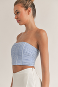 Goes Both Ways Mesh Tube Top - Blue