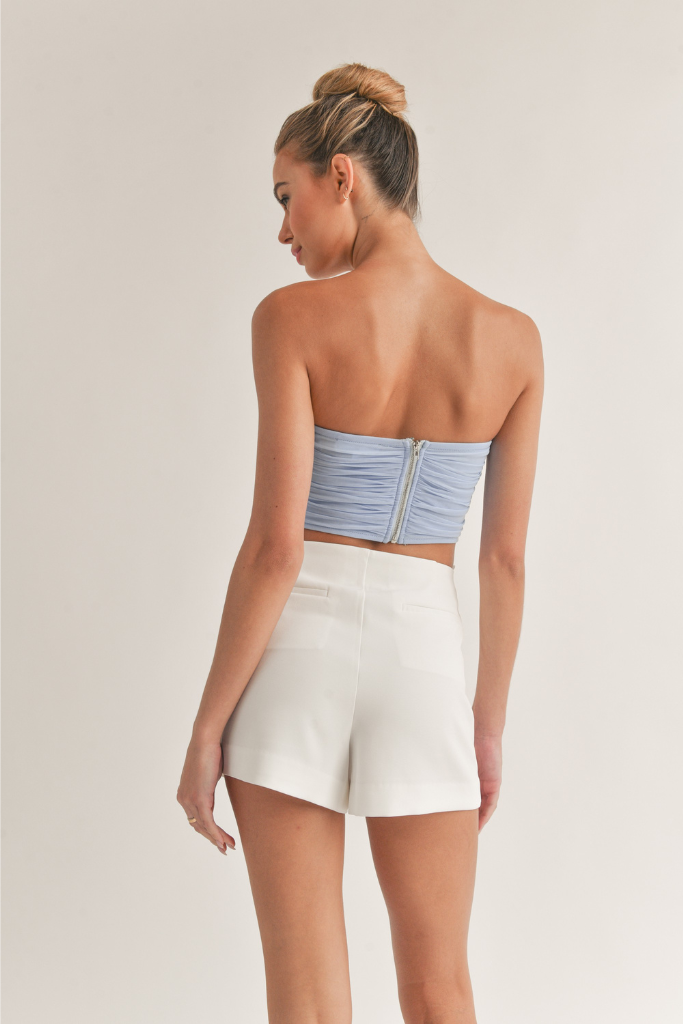 Goes Both Ways Mesh Tube Top - Blue