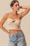 Happy Energy Crochet Tube Top - Cream