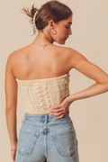 Happy Energy Crochet Tube Top - Cream