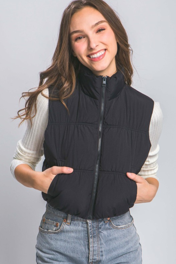 Cabin Bound Puffer Vest - Black