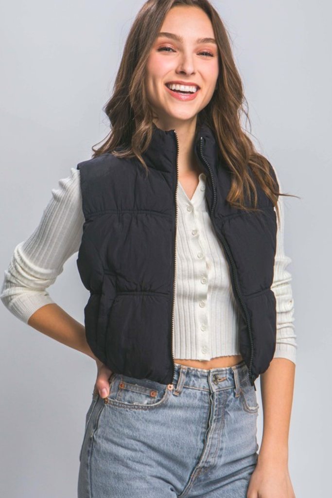 Cabin Bound Puffer Vest - Black