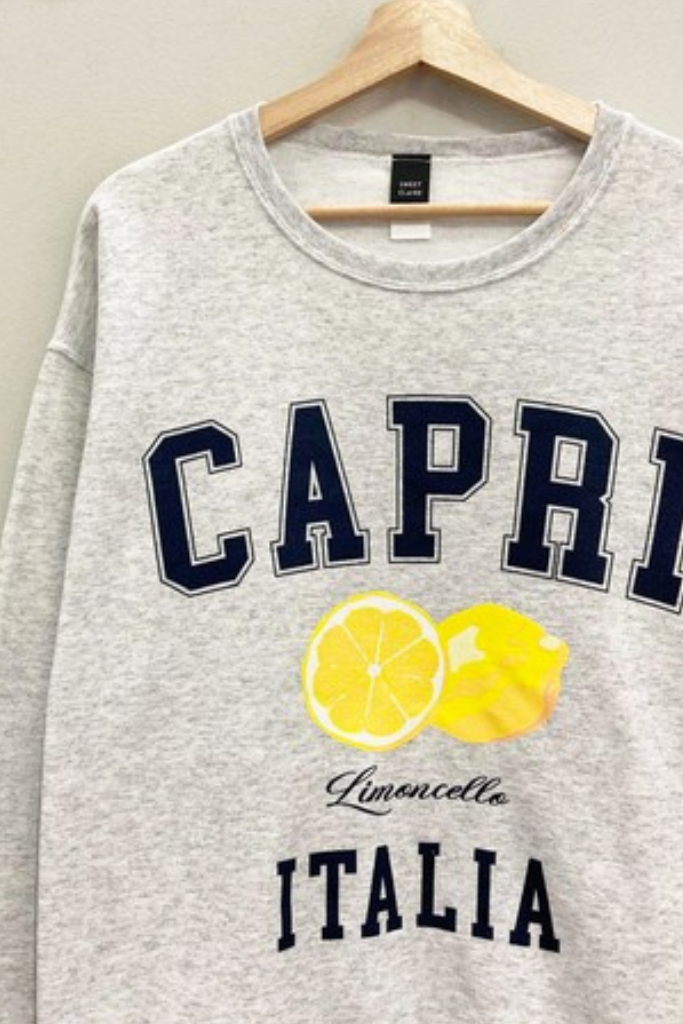 Capri Italia Graphic Sweatshirt - Ash Grey