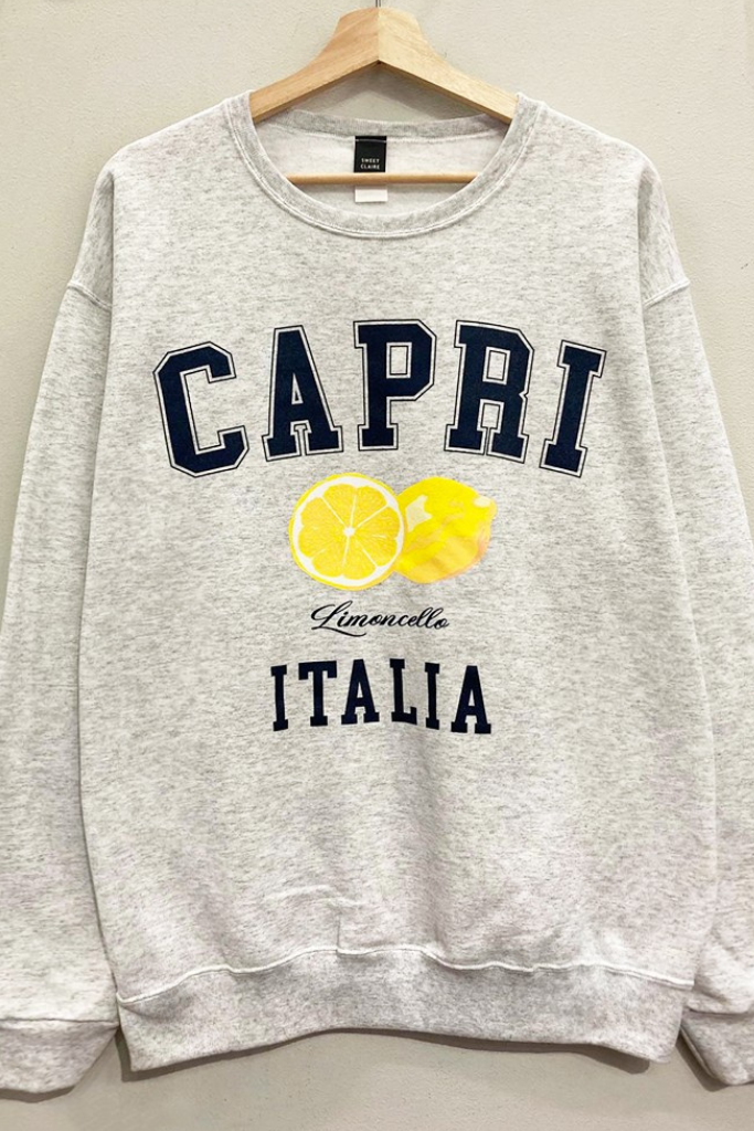 Capri Italia Graphic Sweatshirt - Ash Grey