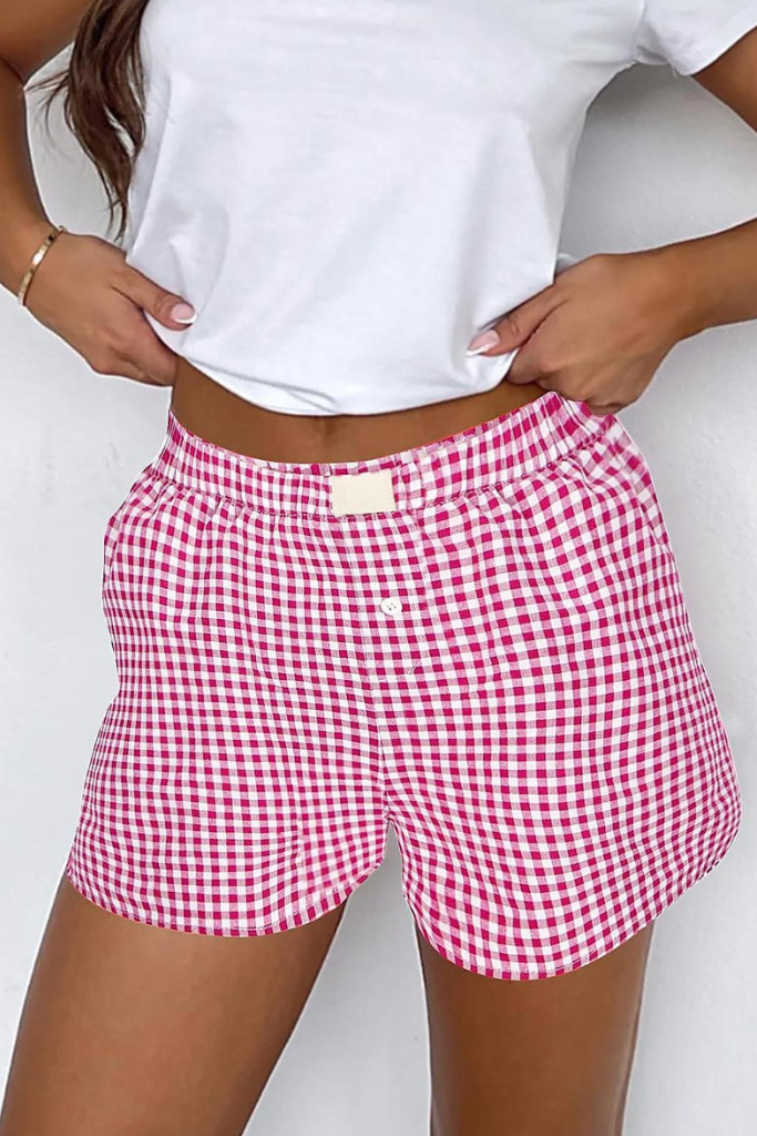 Today&#039;s The Day Checkered Shorts - Pink