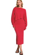 Crazy Talk Ribbed Set - Red