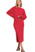 Crazy Talk Ribbed Set - Red