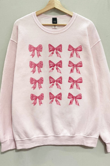 Pink Bows Graphic Sweatshirt - Pink