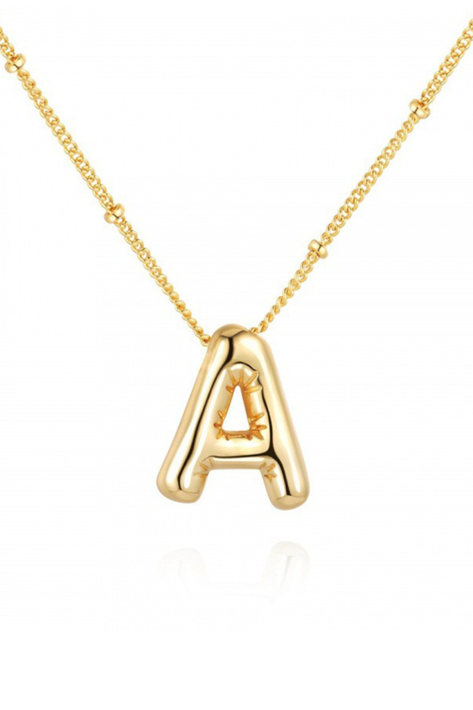 Bubble Balloon Initial Necklace - Gold