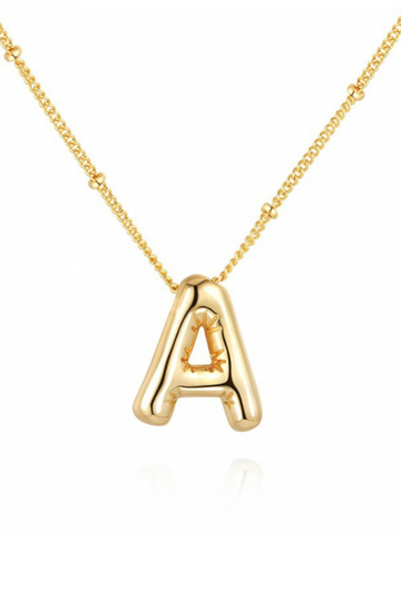 Bubble Balloon Initial Necklace - Gold