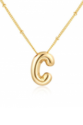 Bubble Balloon Initial Necklace - Gold