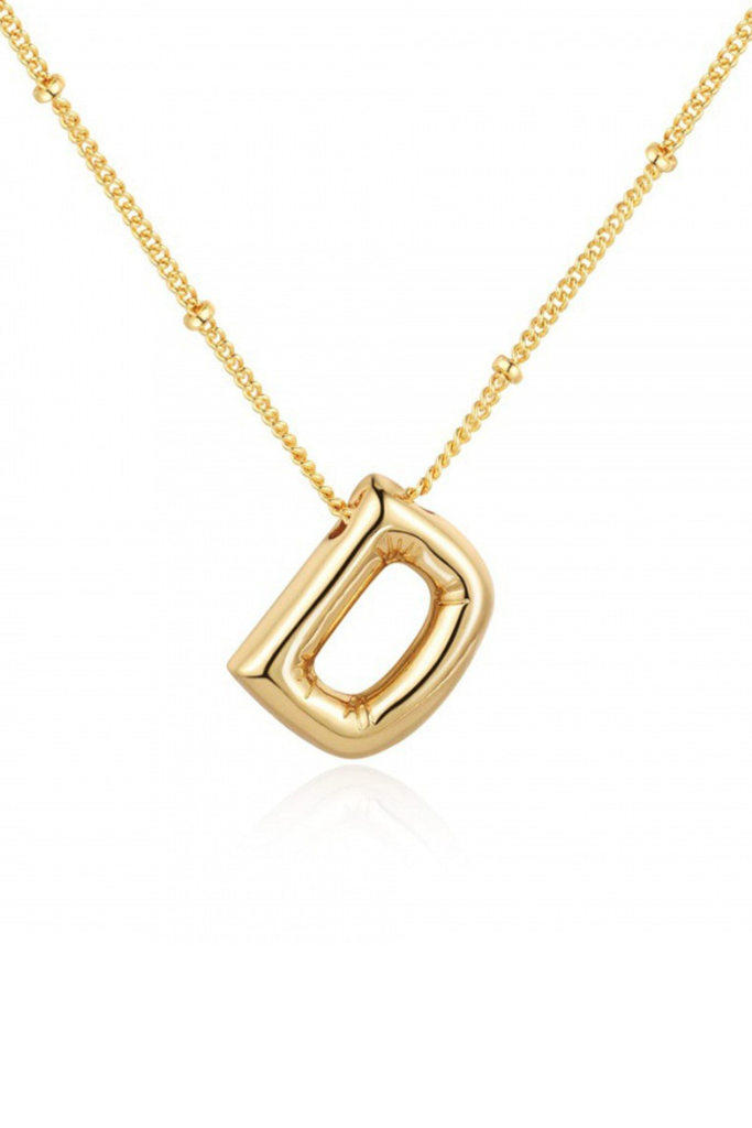 Bubble Balloon Initial Necklace - Gold