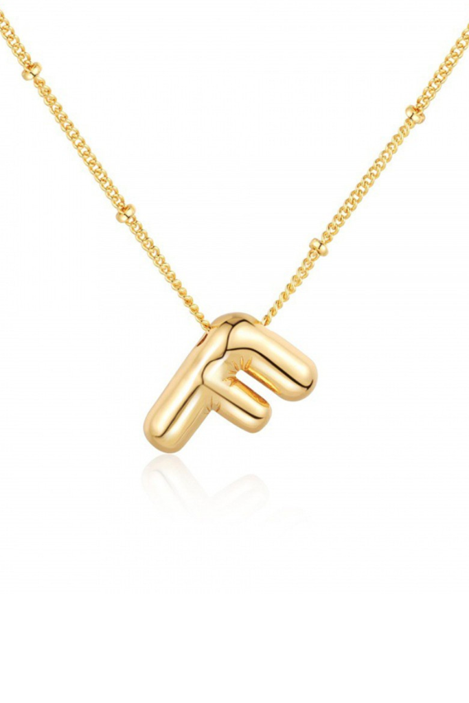 Bubble Balloon Initial Necklace - Gold