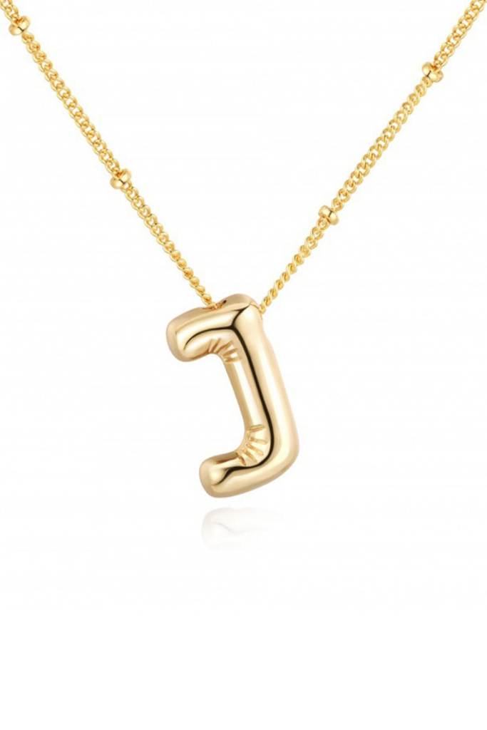 Bubble Balloon Initial Necklace - Gold