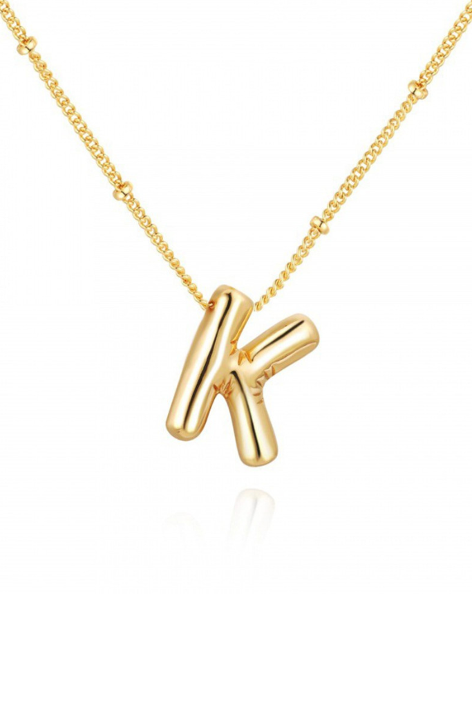 Bubble Balloon Initial Necklace - Gold