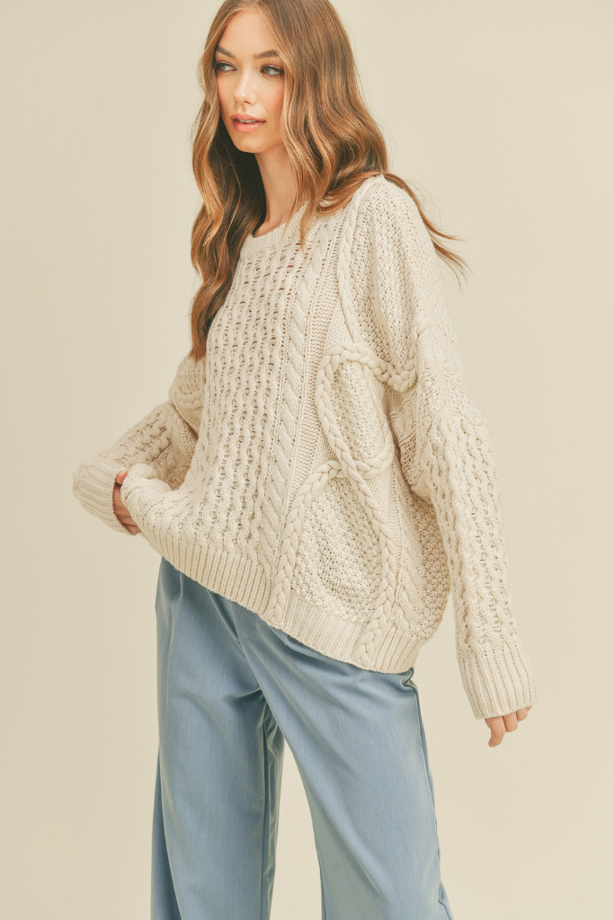 Look After You Cable Knit Sweater - Ivory