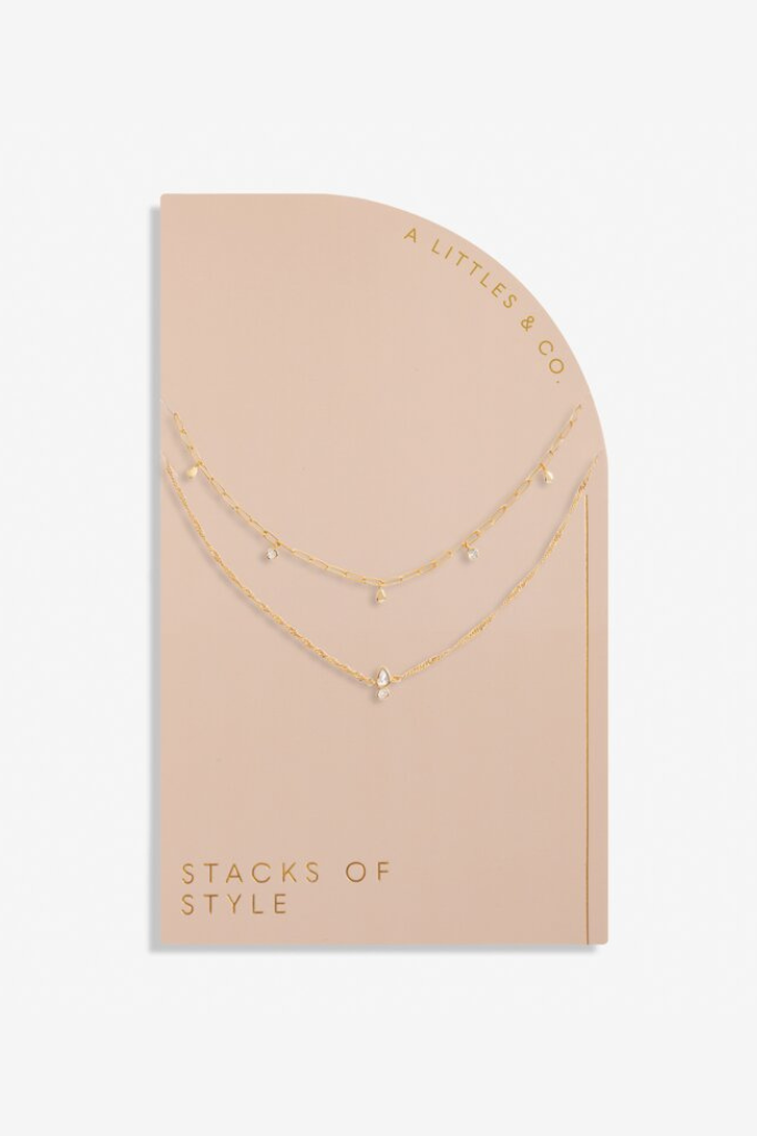 Stacks Of Style Organic Shape Necklace in Gold-Tone Plating