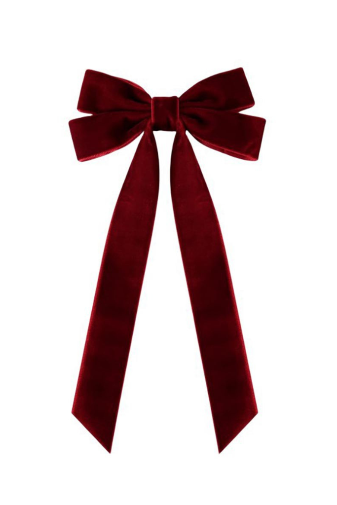 Dreaming Big Velvet Bow Clip - Wine