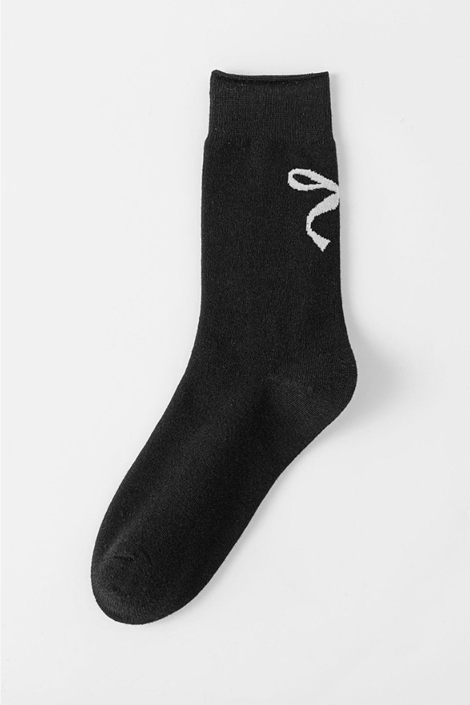 Peak -A- Bow Calf Socks - Black