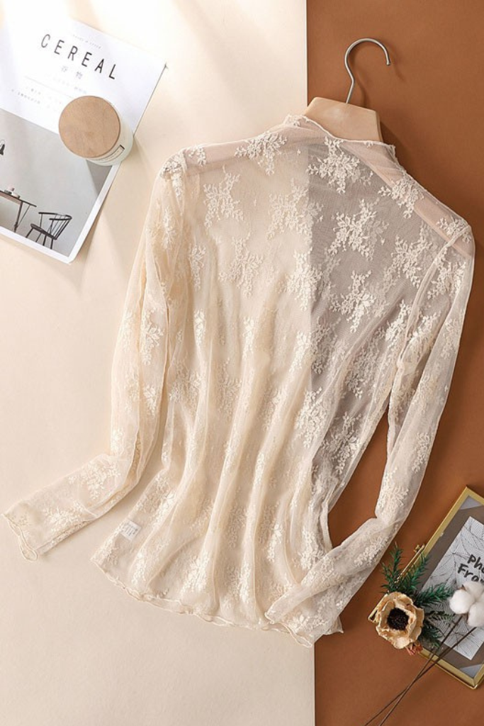 Soft Touch Lace Top - Beige