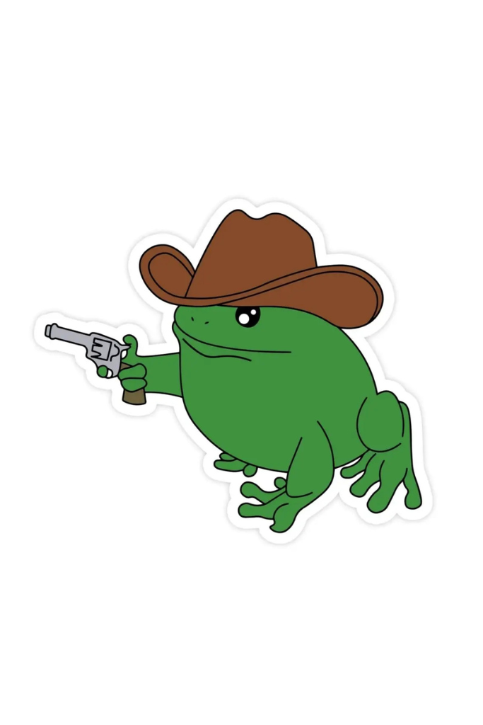 Cowboy Frog Sticker