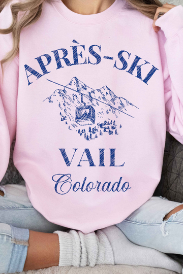 Apres-Ski Graphic Sweatshirt - Pink