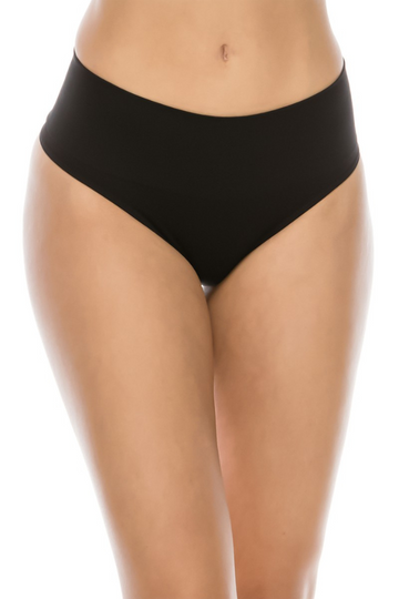 Play It Safe Thong Shapewear - Black