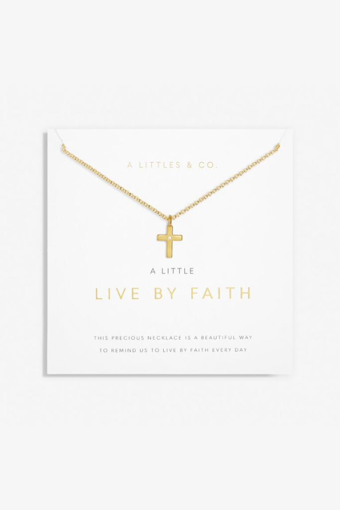 A Little &#039;Live By Faith&#039; Necklace- Gold