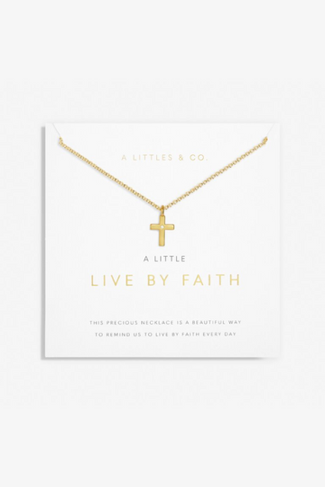 A Little &#039;Live By Faith&#039; Necklace- Gold