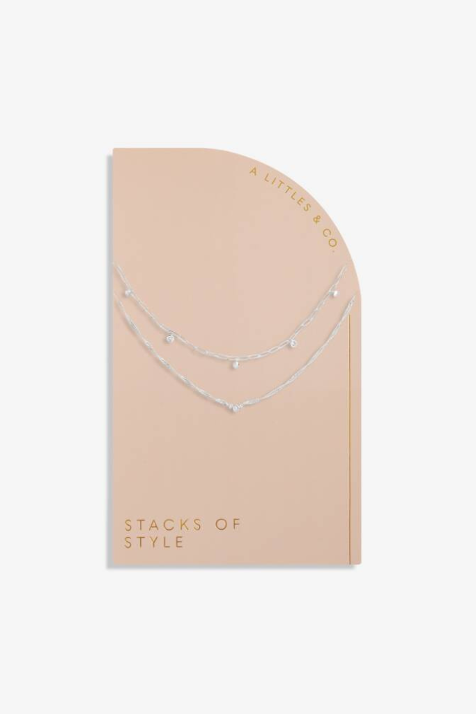 Stacks Of Style Necklace in Silver Plating