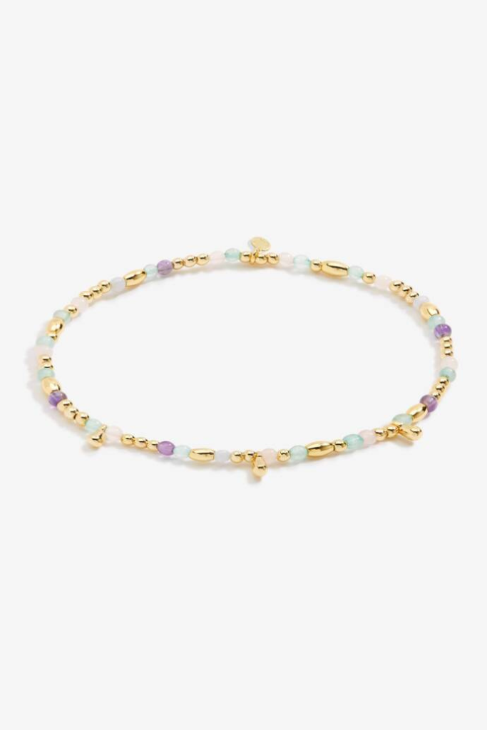 A Little Multi Stone Anklet - Gold