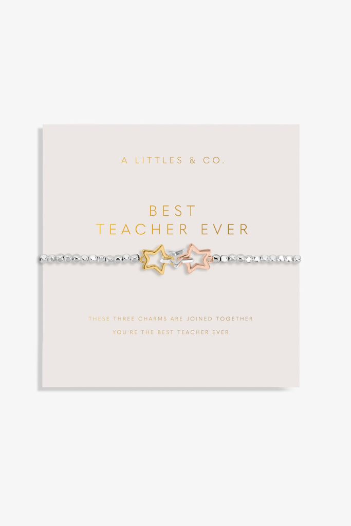 Forever Yours Bracelet &quot; Best Teacher Ever&quot; - 3 Tone