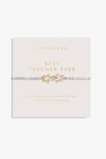 Forever Yours Bracelet &quot; Best Teacher Ever&quot; - 3 Tone