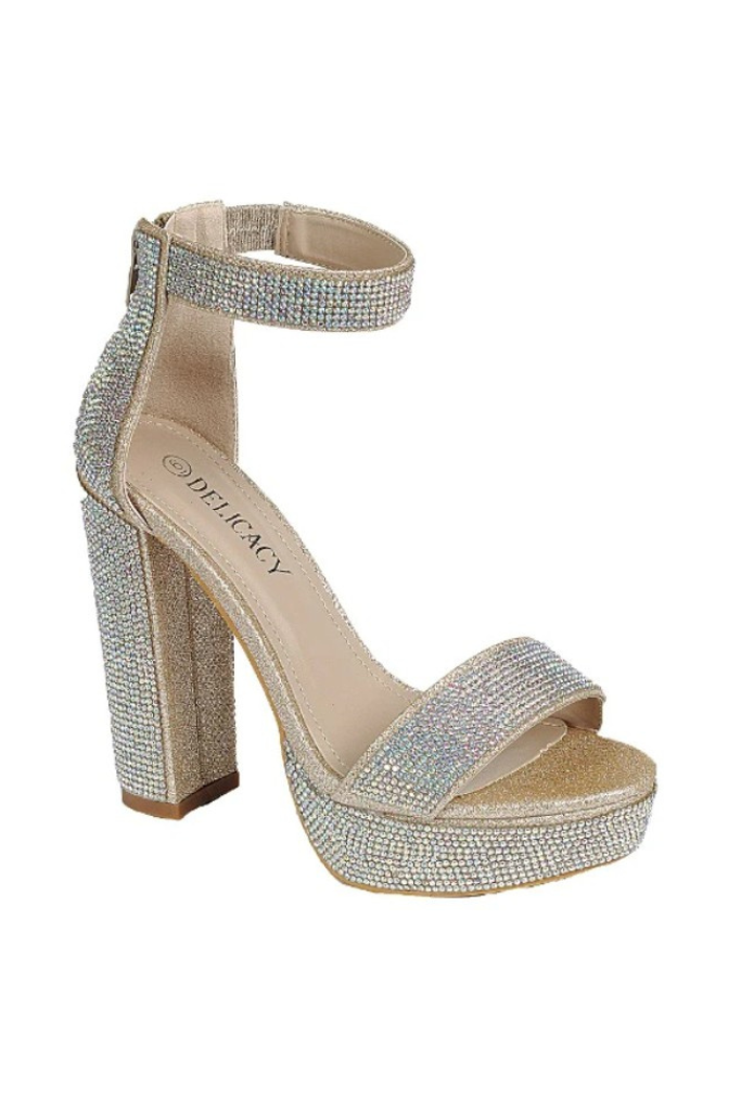 Jozette Platform Sequin Heel - Champagne