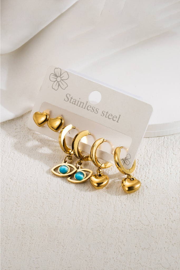 Too Glam Earring Set - Gold