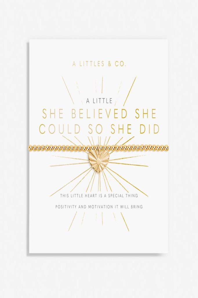 A Little &#039;She Believed She Could So She Did&#039; Bracelet- Gold