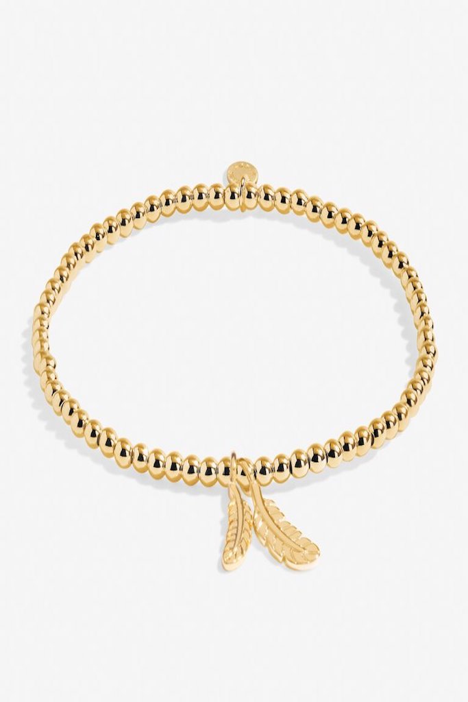 A Little &#039;Feathers Appear When Loved Ones Are Near&#039; Bracelet- Gold