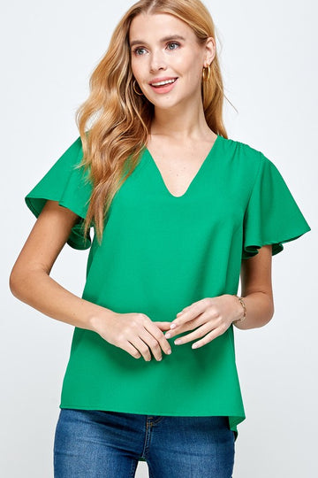 Flirty Frills Top - Kelly Green