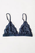 Daisy Triangle Lace Bralette - Navy